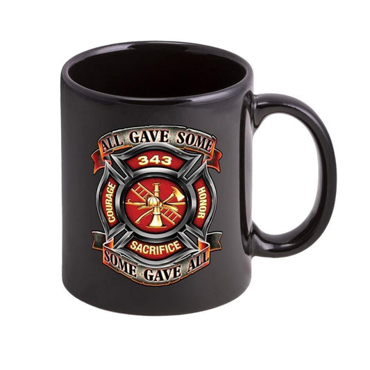 Firefighter 343 All Gave Some Stoneware Mug Set - Black - Military Republic