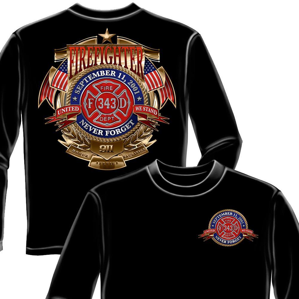 Firefighter Badge of Honor Long Sleeve Shirt-Military Republic