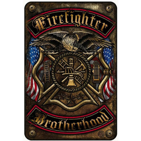 Firefighter Brotherhood Aluminum Sign-Military Republic
