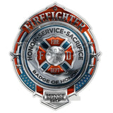 Firefighter Chrome Badge Decal-Military Republic