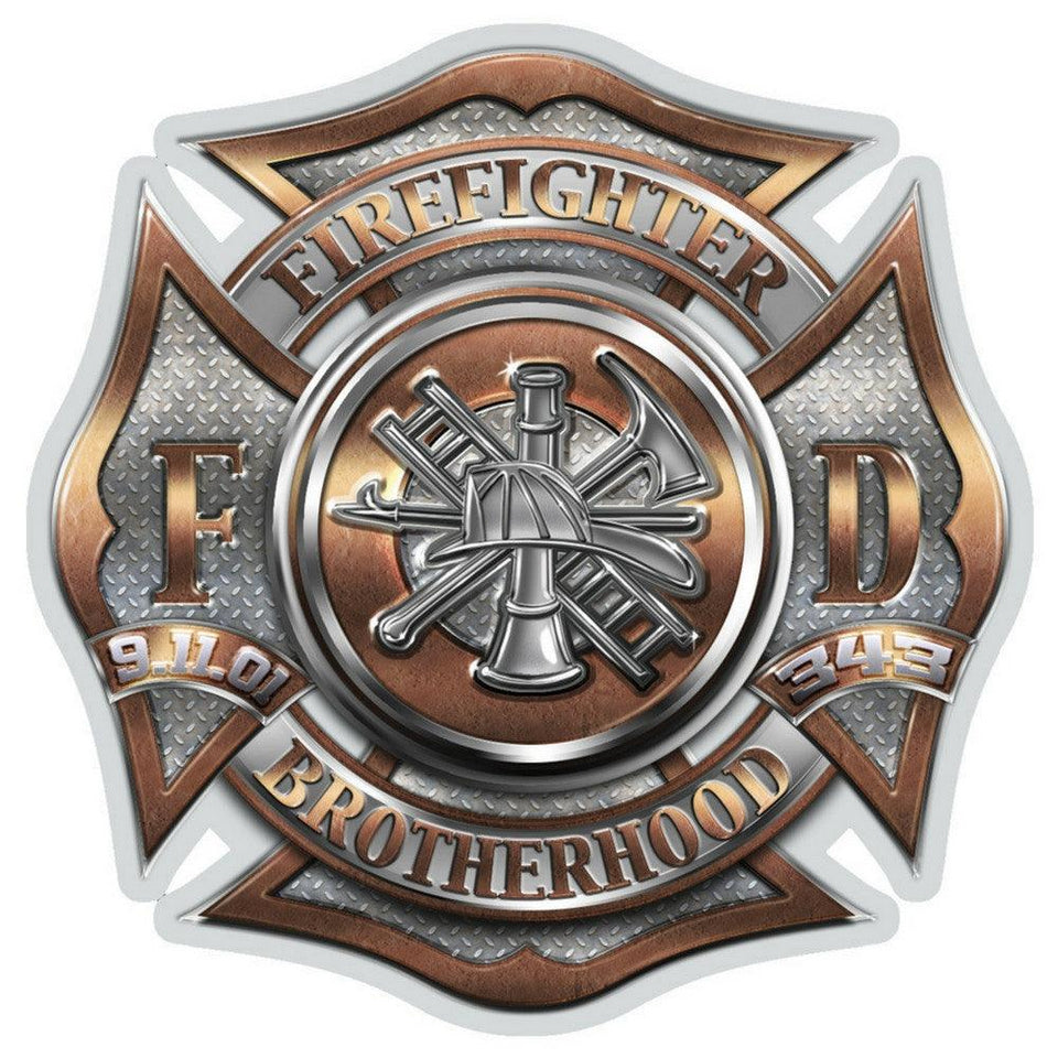 Firefighter Diamond Plate 5 Decal-Military Republic
