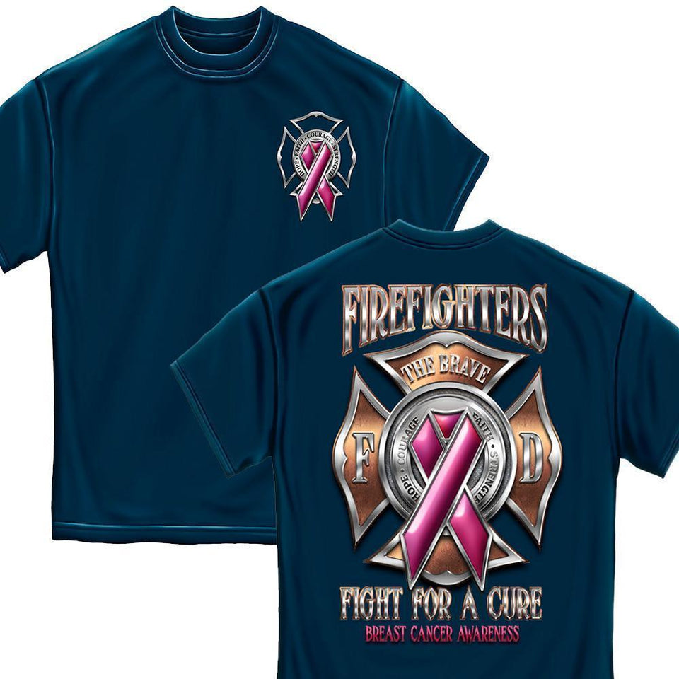 Firefighter Fight for a Cure Cancer Awareness T Shirt-Military Republic