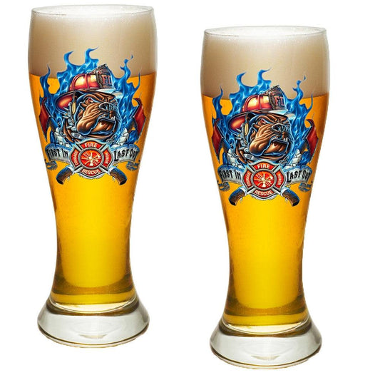 Firefighter First In Last Out Pilsner Glass Set-Military Republic