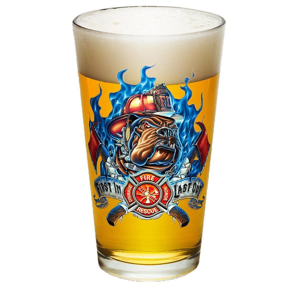 Firefighter First In Last Out Pint Glasses-Military Republic
