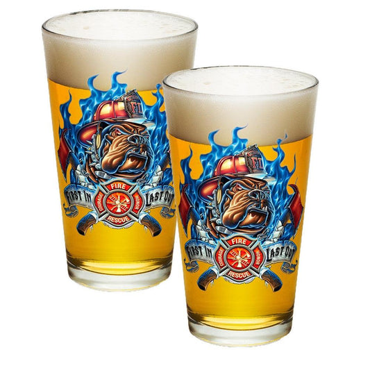 Firefighter First In Last Out Pint Glasses-Military Republic