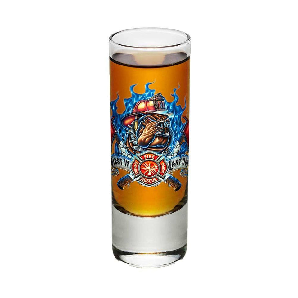 Firefighter First In Last Out Shot Glasses-Military Republic