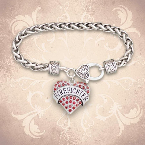 Firefightere Heart Braided Clasp Bracelet-Military Republic