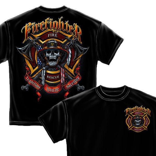 Firefighter Skull T Shirt-Military Republic