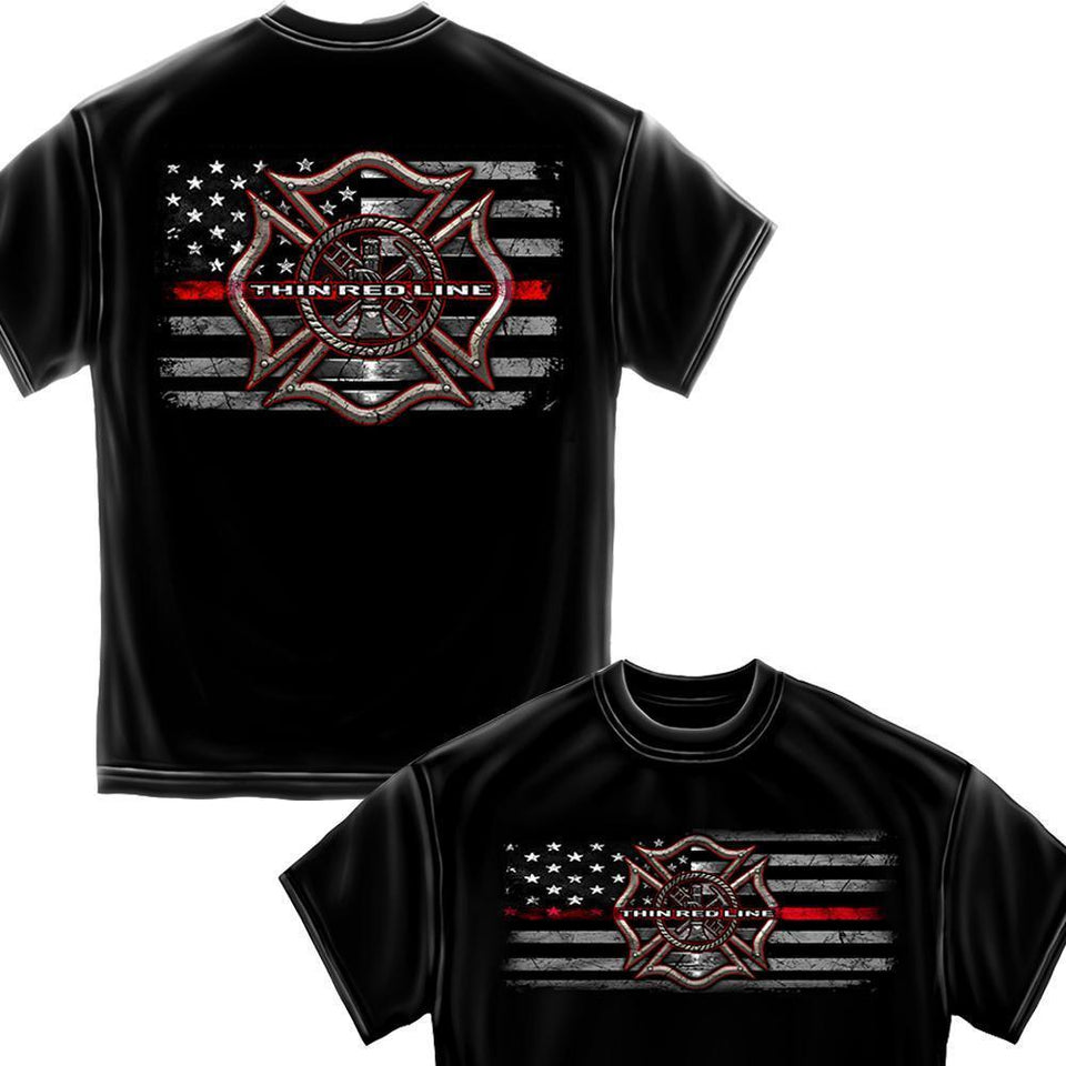 Firefighter Thin Red Line T-Shirt-Military Republic