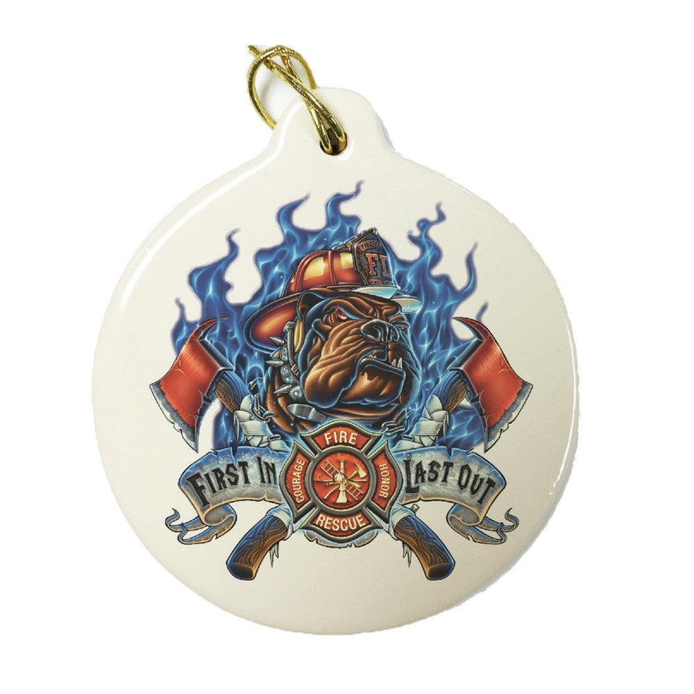 First In Last Out Fire Dog Christmas Ornament-Military Republic