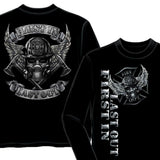 First In Last Out Firefighter Long Sleeve Shirt-Military Republic