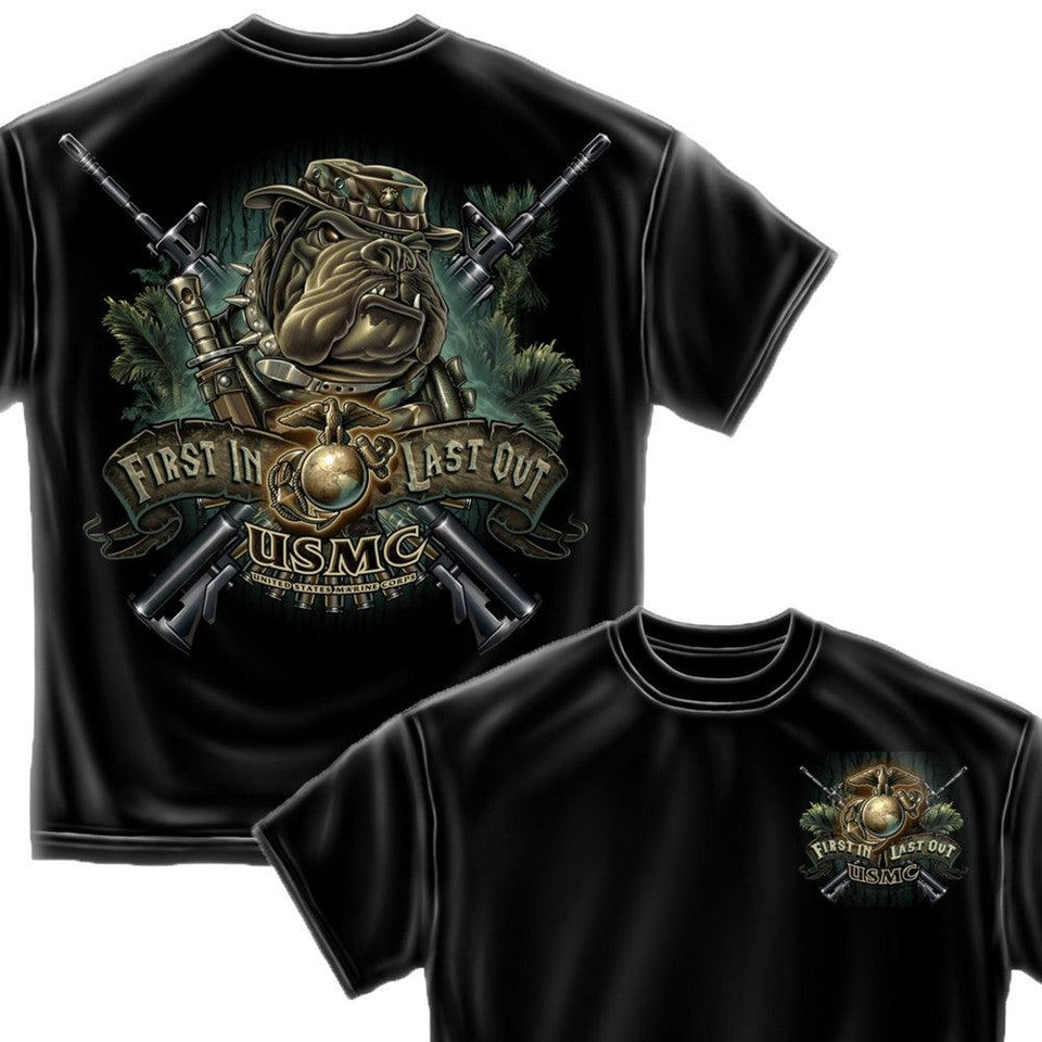 First In Last Out USMC T-Shirt-Military Republic