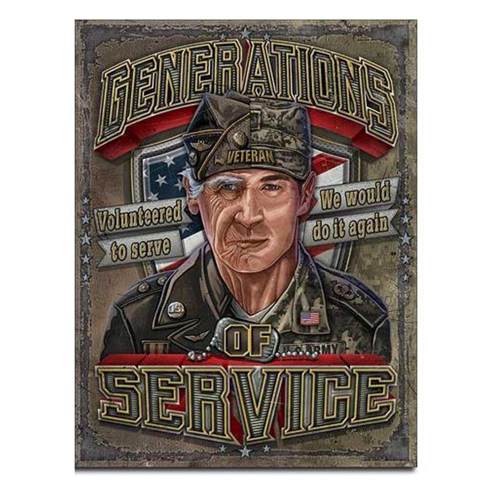 Generations of Service Tin Sign-Military Republic