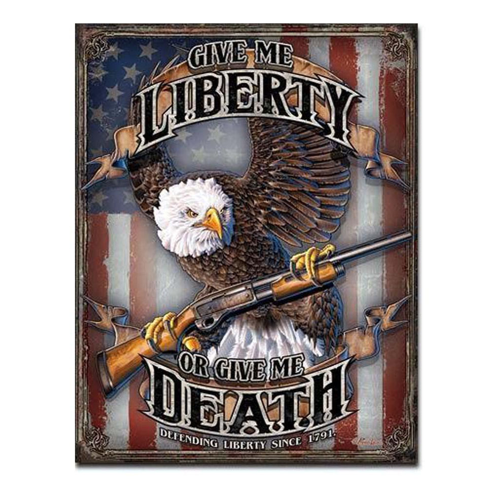 Give Me Liberty Tin Sign-Military Republic