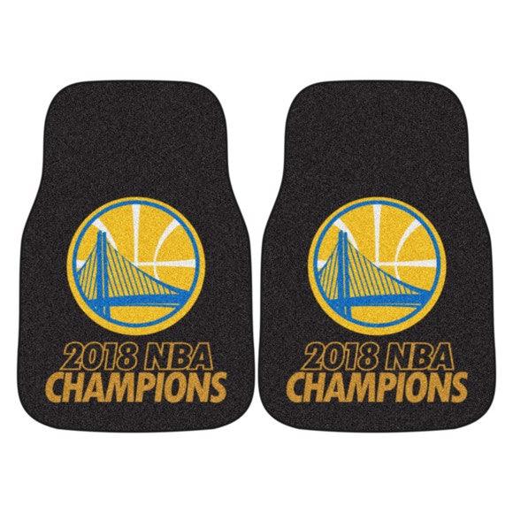 Golden State Warriors 2018 NBA Finals Champions 2Pk Carpet Car Mat Set - Military Republic