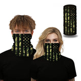 Green Camo USA Flag Outdoors Motorcycle Face Mask Bandana Headwear - Military Republic