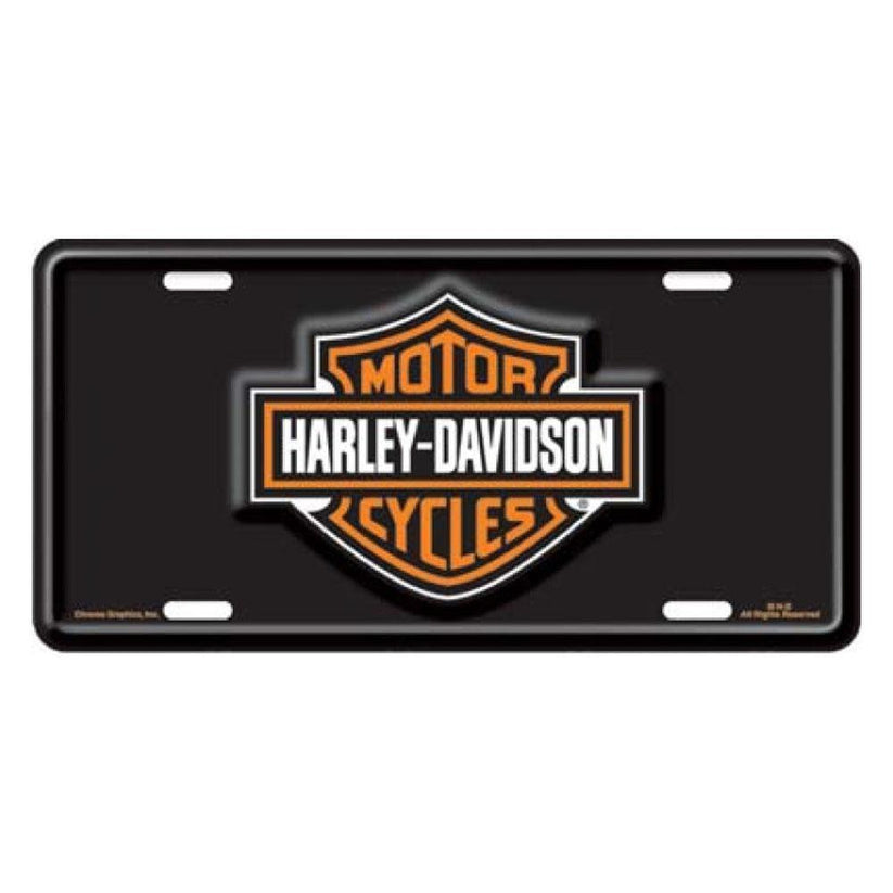 Harley-Davidson Bar and Shield Embossed Logo Black License Plate ...