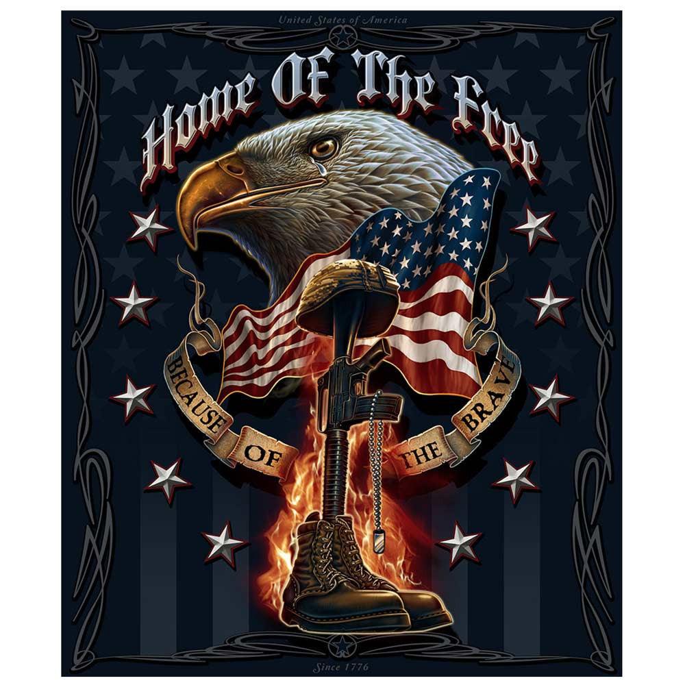 Home Of The Free - Because Of The Brave Blanket-Military Republic