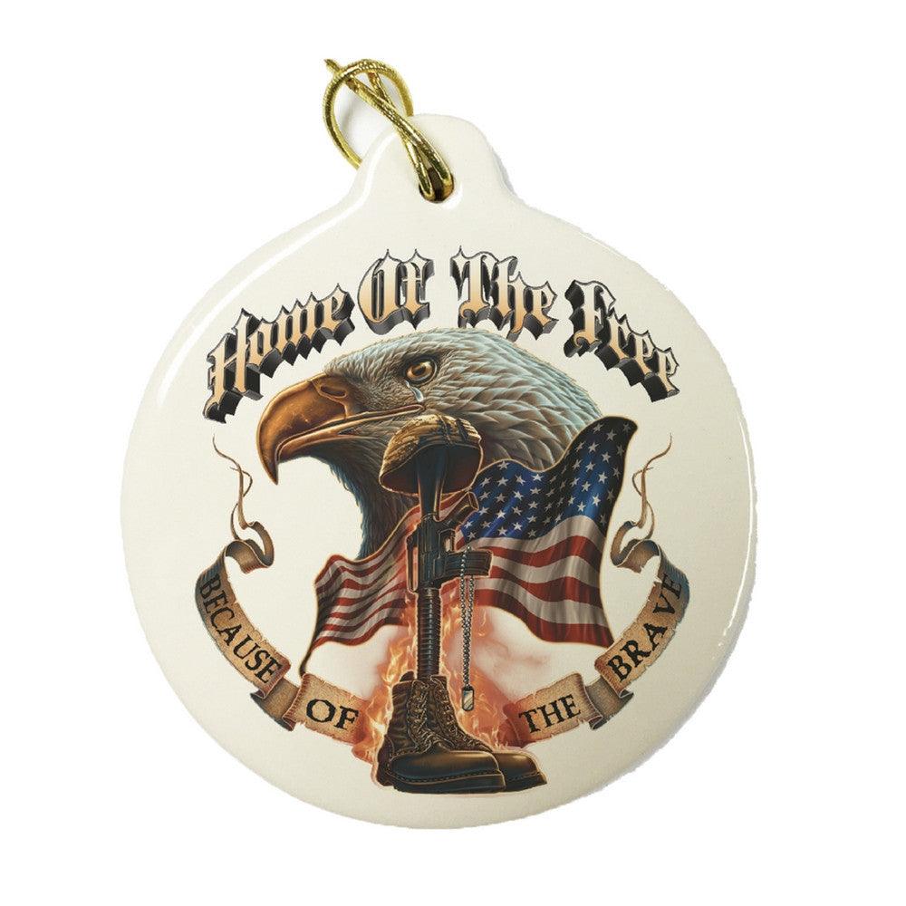 Home Of The Free Because Of The Brave Christmas Ornament-Military Republic