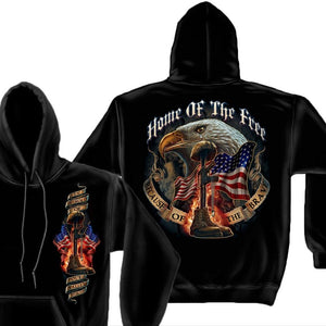 Home Of The Free - Because Of The Brave Hoodie-Military Republic