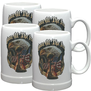 Home Of The Free Because Of The Brave Stoneware Mug Set-Military Republic