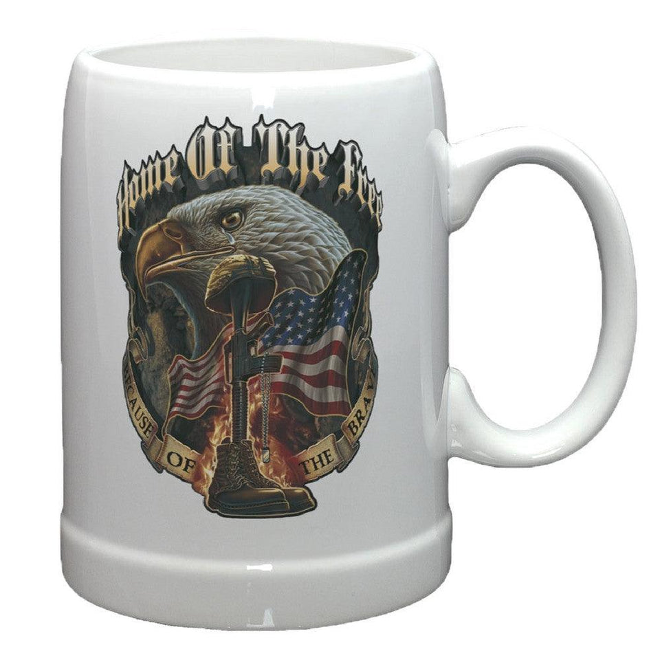 Home Of The Free Because Of The Brave Stoneware Mug Set-Military Republic