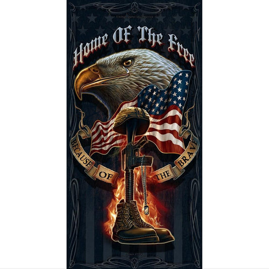 Home Of The Free - Because Of The Brave Towel-Military Republic