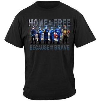 Home of The Free Medical Services T-shirt - Military Republic