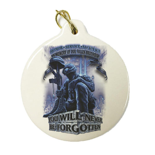 In Memory Of Our Fallen Brothers Christmas Ornament-Military Republic