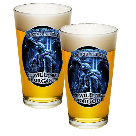 In Memory Of Our Fallen Brothers Pint Glasses-Military Republic