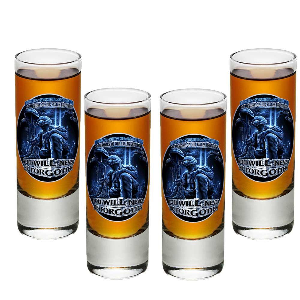 In Memory Of Our Fallen Brothers Shot Glasses-Military Republic
