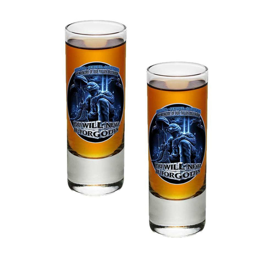 In Memory Of Our Fallen Brothers Shot Glasses-Military Republic