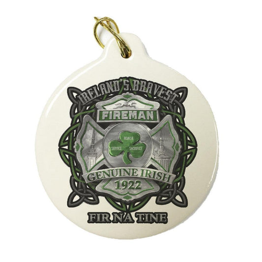 Ireland's Bravest Fireman Christmas Ornament-Military Republic