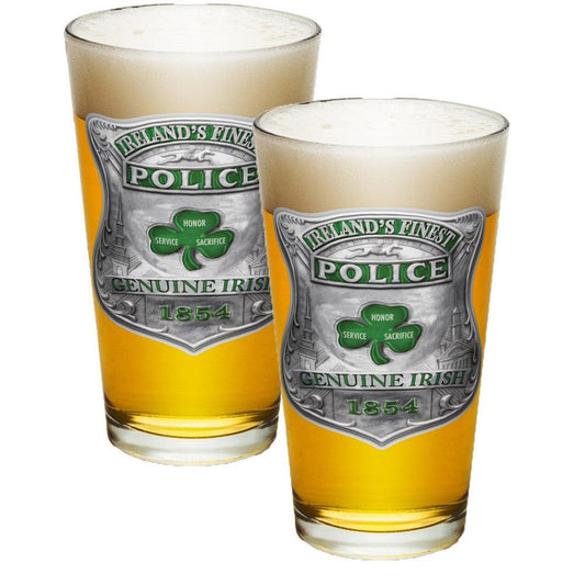 Ireland's Finest Police Pint Glasses-Military Republic