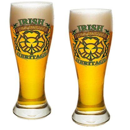 Irish Firefighter Heritage Pilsner Glass Set-Military Republic