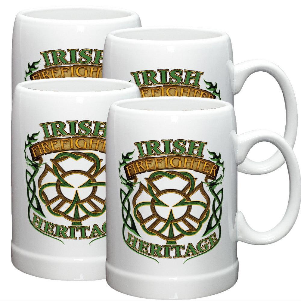 Irish Firefighter Heritage Stoneware Mug Set-Military Republic