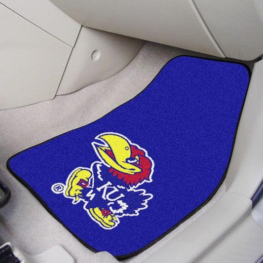 University of Kansas 2Pk Carpet Car Mat Set - Military Republic