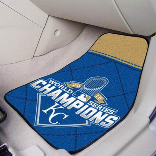 Kansas City Royals 2015 World Series Champions 2Pk Carpet Car Mat Set - Military Republic