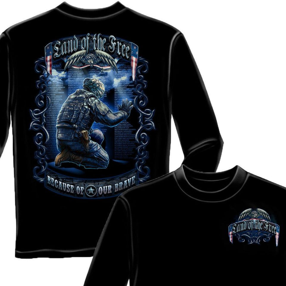 Land Of The Free Wall T-Shirt-Military Republic