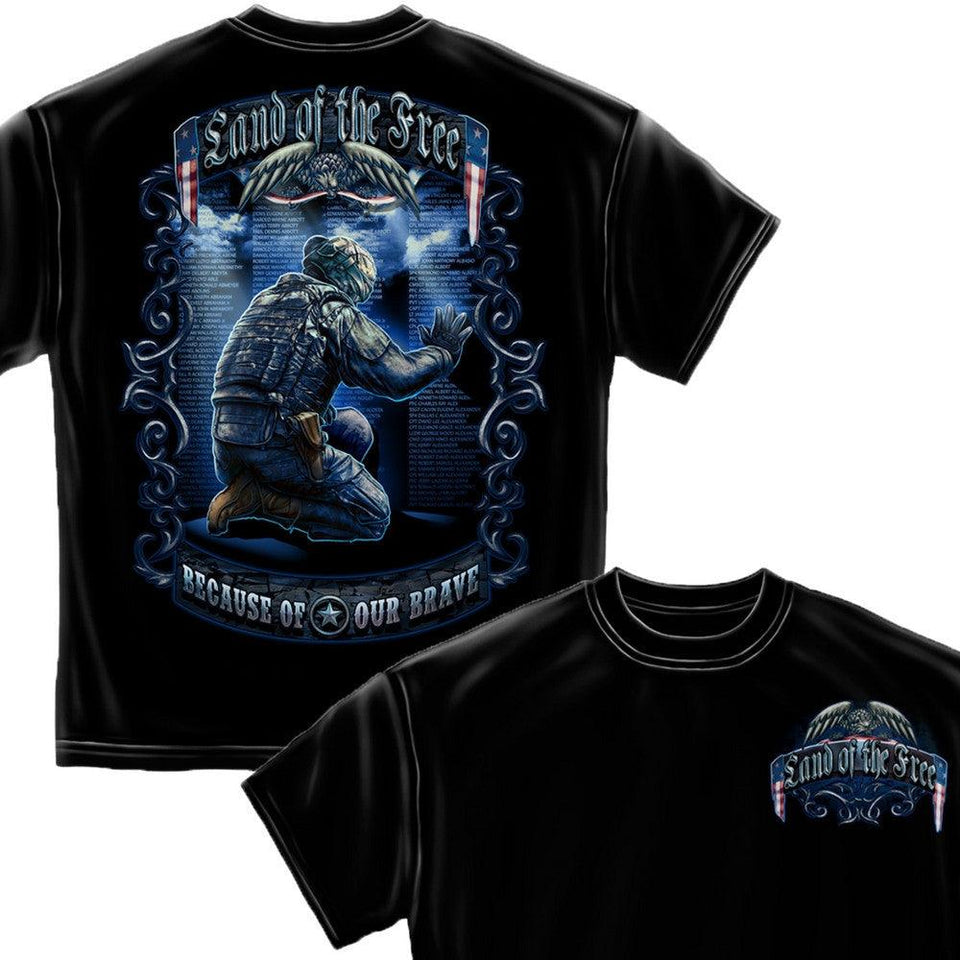 Land Of The Free Wall T-Shirt-Military Republic