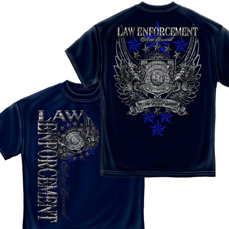 Law Enforcement Elite Breed Law Foil T-Shirt-Military Republic