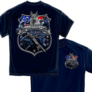 Law Enforcement- To Serve & Protect - Foil T-Shirt-Military Republic