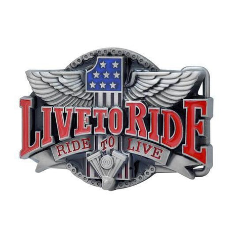 Live to Ride - Ride to Live Motorcycle Belt Buckle - Military Republic