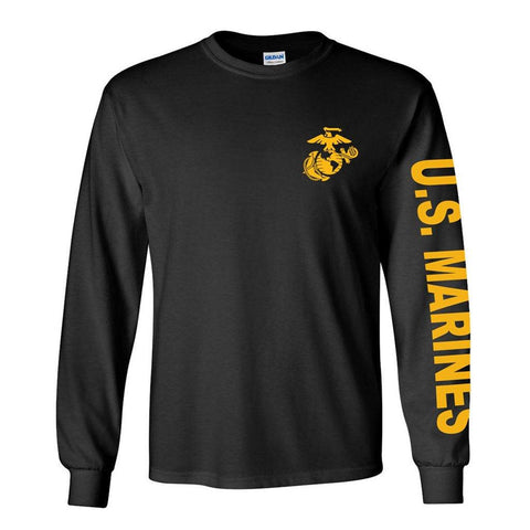 Marine Corps Black Long Sleeve Shirt - Military Republic