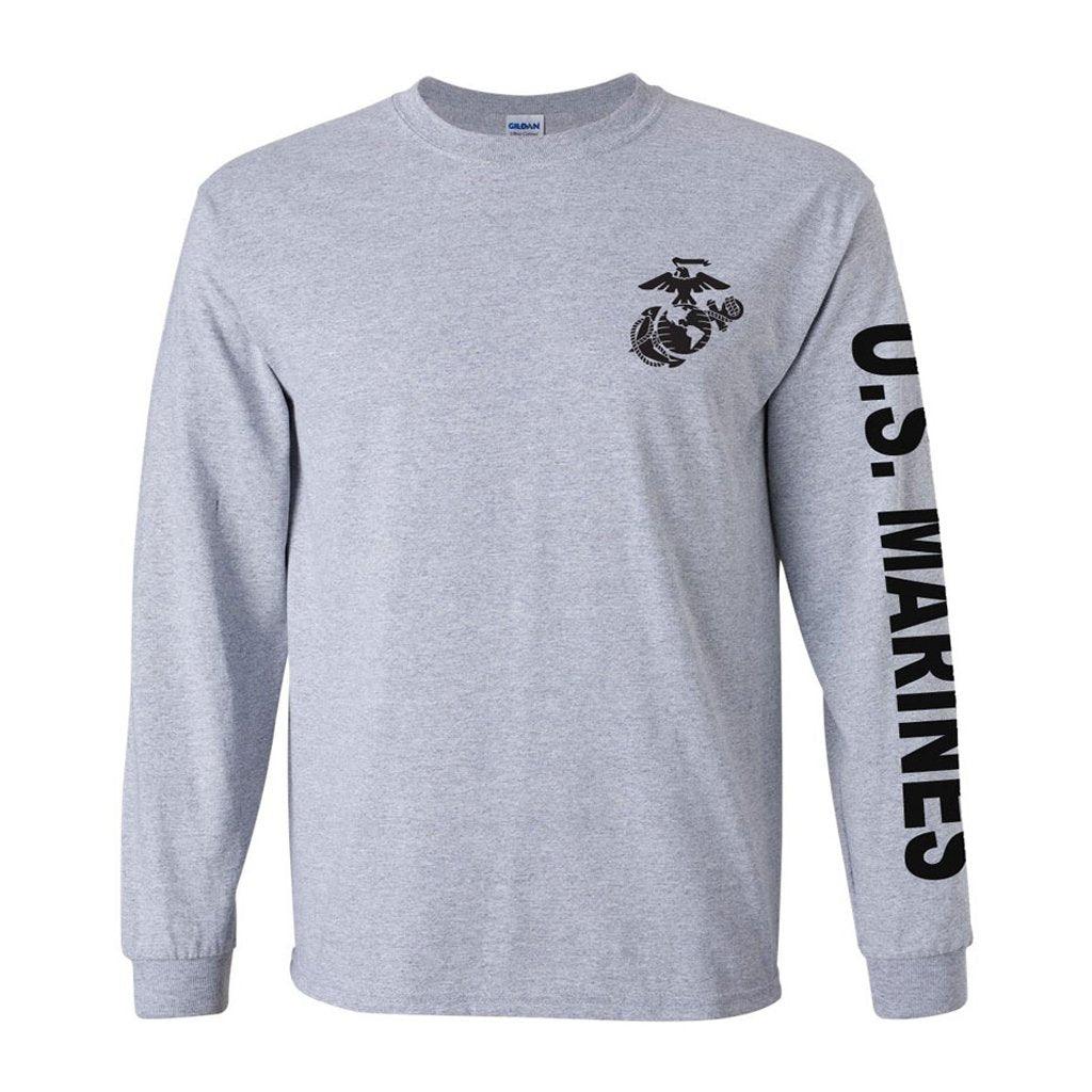 Marine Corps Sport Long Sleeve Grey Shirt - Military Republic