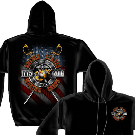 Marines Birthday 241 Years 2016 COLLECTORS Hoodie-Military Republic