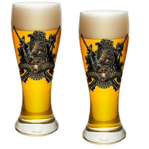 Marines Dog First In Last Out Pilsner Glasses Set-Military Republic