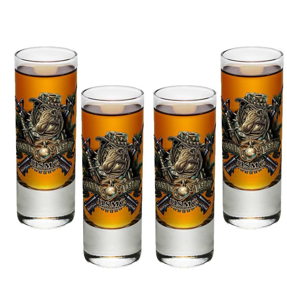 Marines Dog First In Last Out Shot Glasses-Military Republic