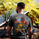 Marines Double Flag T-Shirt - Military Republic