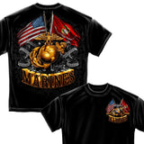 Marines Double Flag T-Shirt-Military Republic